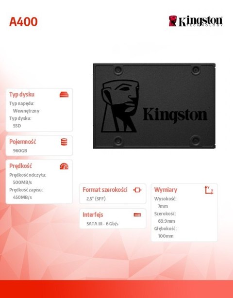 SSD A400 SERIES 960GB SATA3 2.5" SSD A400 SERIES 960GB SATA3 2.5"