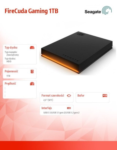 Dysk FireCuda Gaming 1TB 2,5E STKL1000400 Dysk FireCuda Gaming 1TB 2,5E STKL1000400