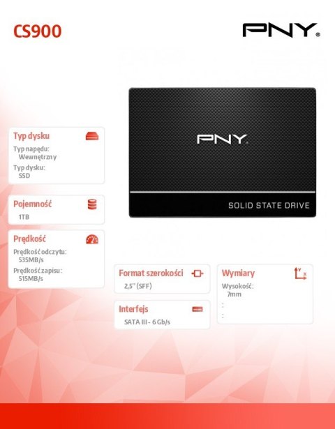 Dysk SSD 1TB 2,5 SATA3 SSD7CS900-1TB-RB Dysk SSD 1TB 2,5 SATA3 SSD7CS900-1TB-RB