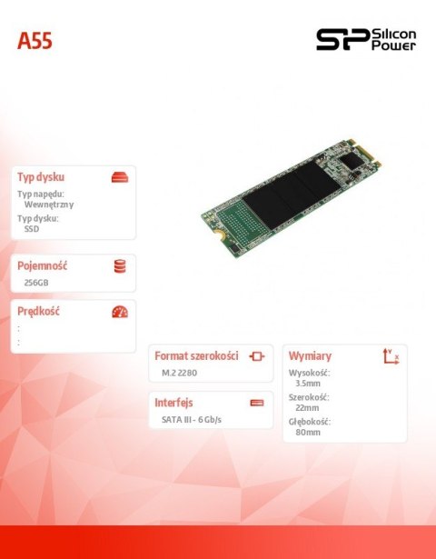 Dysk SSD A55 256GB M.2 560/530 MB/s Dysk SSD A55 256GB M.2 560/530 MB/s