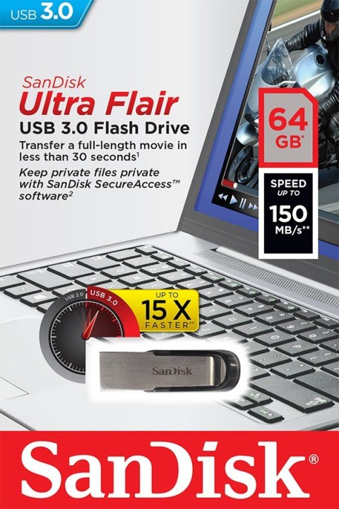 Pendrive ULTRA FLAIR USB 3.0 64GB (do 150MB/s) Pendrive ULTRA FLAIR USB 3.0 64GB (do 150MB/s)