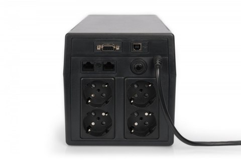 Zasilacz awaryjny UPS Line-Ineractive LCD, 1500VA/900W, 2x12V/9Ah, AVR, 4xSCHUKO, USB, RS232, RJ45 Zasilacz awaryjny UPS Line-Ineractive LCD, 1500VA/900W, 2x12V/9Ah, AVR, 4xSCHUKO, USB, RS232, RJ45