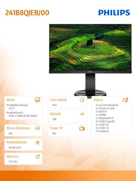 Monitor 23.8 241B8QJEB IPS DVI HDMI DP Pivot Monitor 23.8 241B8QJEB IPS DVI HDMI DP Pivot