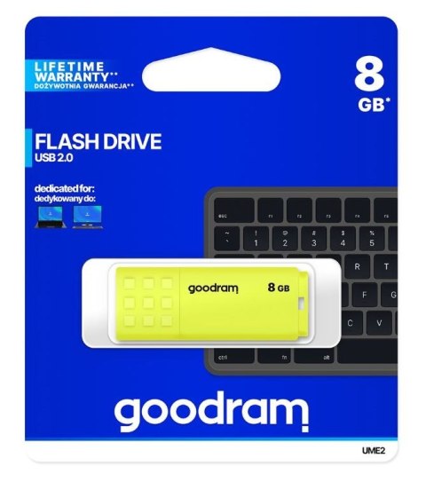 Pendrive UME2 8GB USB 2.0 żółty Pendrive UME2 8GB USB 2.0 żółty