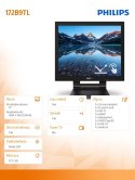 Monitor 17 cali 172B9TL LED Touch DVI HDMI DP