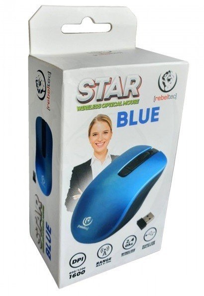 Mysz bezprzewodowa Rebeltec STAR blue 800/1000/1600 DPI Mysz bezprzewodowa Rebeltec STAR blue 800/1000/1600 DPI