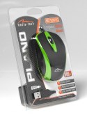 Mysz optyczna 800dpi czarno-zielona MT1091G