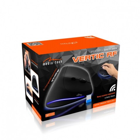 Mysz pionowa bezprzewodowa Vertic RF MT1123 optyczna, iluminacja świetlna Mysz pionowa bezprzewodowa Vertic RF MT1123 optyczna, iluminacja świetlna