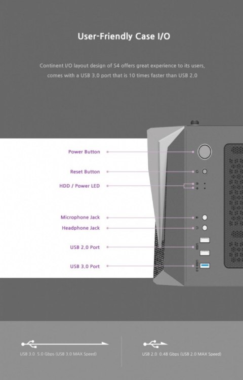 Obudowa S4 Plus ATX Mid Tower PC Case RGB Fan Obudowa S4 Plus ATX Mid Tower PC Case RGB Fan