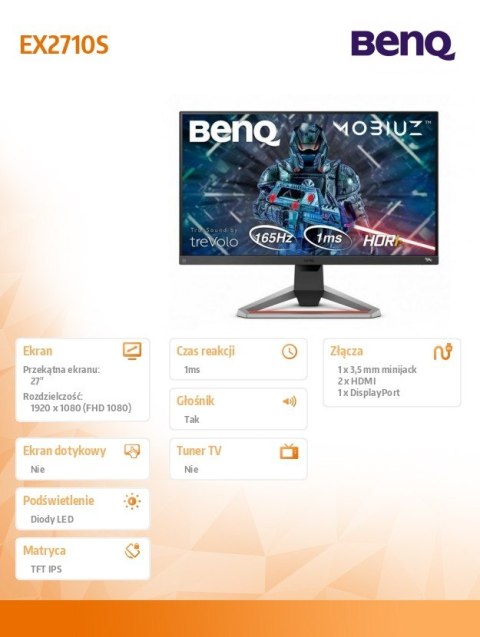 Monitor 27 cali EX2710S LED 1ms/20mln:1/HDMI/IPS Monitor 27 cali EX2710S LED 1ms/20mln:1/HDMI/IPS