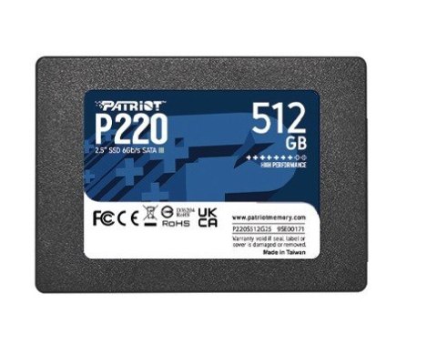 Dysk SSD 512GB P220 550/500MB/s SATA III 2.5 cala Dysk SSD 512GB P220 550/500MB/s SATA III 2.5 cala