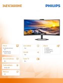 Monitor 34 cale 34E1C5600HE VA HDMI DP USB-C HAS