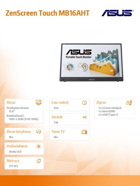 Monitor ZenScreen Touch 15.6 cala MB16AHT Monitor ZenScreen Touch 15.6 cala MB16AHT
