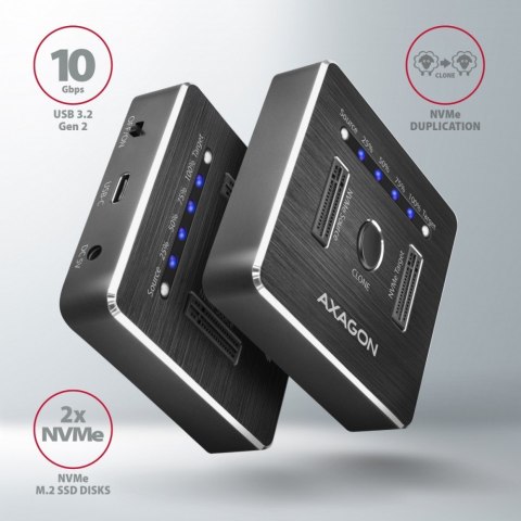 ADSA-M2C Stacja dokująca, USB-C 3.2 Gen 2 - 2x M.2 NVMe SSD CLONE MASTER ADSA-M2C Stacja dokująca, USB-C 3.2 Gen 2 - 2x M.2 NVMe SSD CLONE MASTER