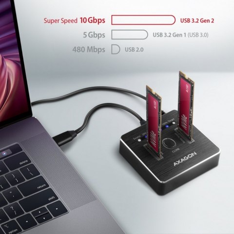 ADSA-M2C Stacja dokująca, USB-C 3.2 Gen 2 - 2x M.2 NVMe SSD CLONE MASTER ADSA-M2C Stacja dokująca, USB-C 3.2 Gen 2 - 2x M.2 NVMe SSD CLONE MASTER