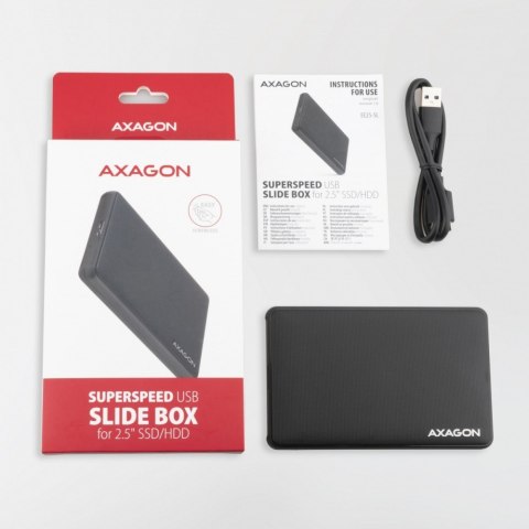 EE25-SL Obudowa zewnętrzna plastikowa, bezśrubowa, USB-C 3.2 GEN 1 SATA 6G 2.5", czarna EE25-SL Obudowa zewnętrzna plastikowa, bezśrubowa, USB-C 3.2 GEN 1 SATA 6G 2.5", czarna