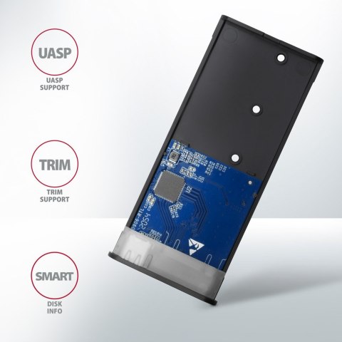 EEM2-SB2 Obudowa zewnętrzna aluminiowa bezśrubowa USB-C 3.2 Gen 2 - M.2 NVMe / SATA SSD 30-80mm ALU pudełko czarne + USB-A - USB EEM2-SB2 Obudowa zewnętrzna aluminiowa bezśrubowa USB-C 3.2 Gen 2 - M.2 NVMe / SATA SSD 30-80mm ALU pudełko czarne + USB-A - USB