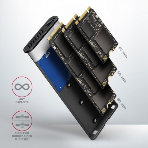 EEM2-SG2 Obudowa zewnętrzna aluminiowa bezśrubowa USB-C 3.2 Gen 2 M.2 NVMe & SATA SSD + USB-A - USB-C redukcja EEM2-SG2 Obudowa zewnętrzna aluminiowa bezśrubowa USB-C 3.2 Gen 2 M.2 NVMe & SATA SSD + USB-A - USB-C redukcja