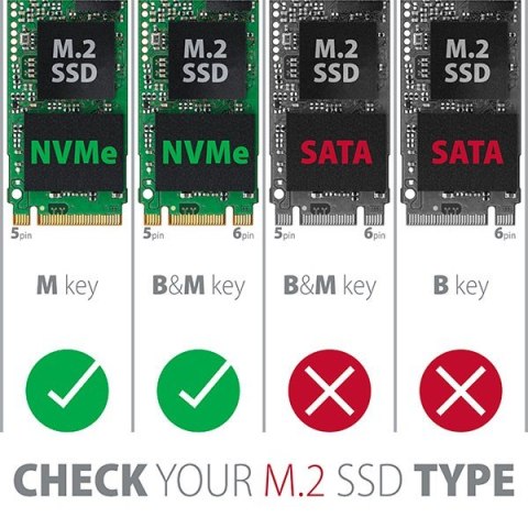 EEM2-UG2 Obudowa zewnętrzna aluminiowa, USB-C 3.2 Gen 2 - M.2 NVMe SSD, długość 42 do 80 mm EEM2-UG2 Obudowa zewnętrzna aluminiowa, USB-C 3.2 Gen 2 - M.2 NVMe SSD, długość 42 do 80 mm