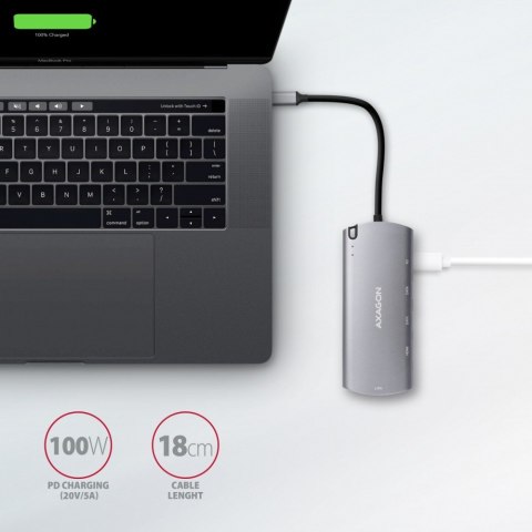 HMC-6M2 Wieloportowy hub USB-C 3.2 Gen 1, slot M.2 SATA + HDMI + GLAN + 2x USB-A + PD 100W HMC-6M2 Wieloportowy hub USB-C 3.2 Gen 1, slot M.2 SATA + HDMI + GLAN + 2x USB-A + PD 100W