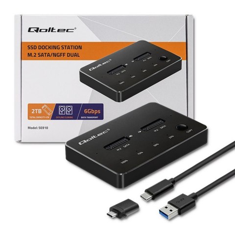 Stacja dokujca dysków 2x SSD M.2 SATA | NGFF | USB typ C Stacja dokujca dysków 2x SSD M.2 SATA | NGFF | USB typ C