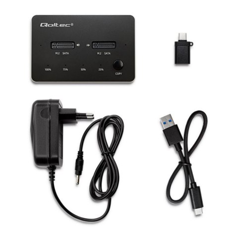 Stacja dokujca dysków 2x SSD M.2 SATA | NGFF | USB typ C Stacja dokujca dysków 2x SSD M.2 SATA | NGFF | USB typ C