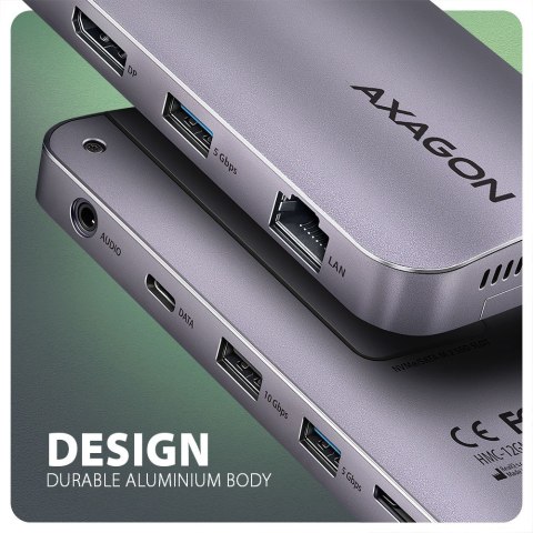 HMC-12GM2 hub USB 12 in1 10Gbps, 3x USB-A, USB-C, HDMI, DP, RJ-45, M.2, SD/mSD, audio, PD HMC-12GM2 hub USB 12 in1 10Gbps, 3x USB-A, USB-C, HDMI, DP, RJ-45, M.2, SD/mSD, audio, PD