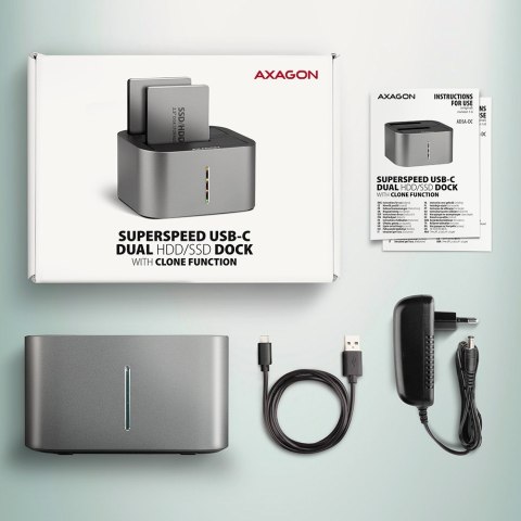 ADSA-DC Stacja dokująca USB 3.2 Gen 1 - 2x SATA 6G 2.5"/3.5" SSD/HDD ADSA-DC Stacja dokująca USB 3.2 Gen 1 - 2x SATA 6G 2.5"/3.5" SSD/HDD