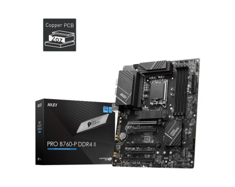 Płyta główna PRO B760-P DDR4 II s1700 4DDR4 DP/HDMI ATX Płyta główna PRO B760-P DDR4 II s1700 4DDR4 DP/HDMI ATX