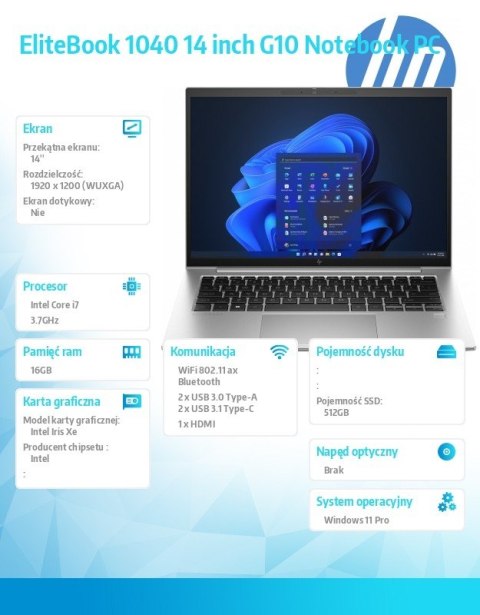 Notebook 1040 G10 i7-1355U 512/16/W11P/14 81A00EA Notebook 1040 G10 i7-1355U 512/16/W11P/14 81A00EA