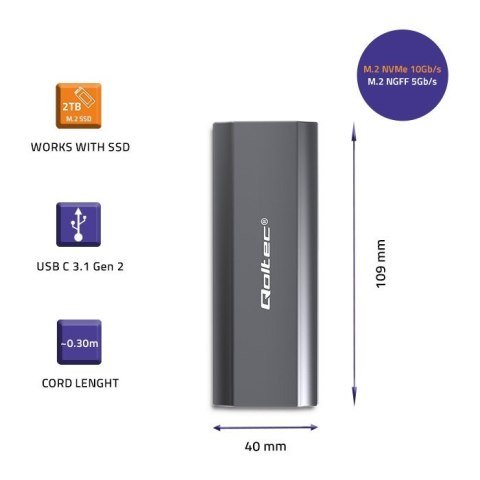 Obudowa | kieszeń NV2271 na dysk M.2 SSD | SATA | NVMe | USB-C | 2TB Obudowa | kieszeń NV2271 na dysk M.2 SSD | SATA | NVMe | USB-C | 2TB