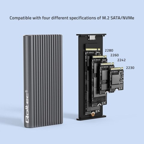 Obudowa | kieszeń na dysk M.2 SSD | SATA | NVMe | RGB LED | USB-C| 4TB Obudowa | kieszeń na dysk M.2 SSD | SATA | NVMe | RGB LED | USB-C| 4TB