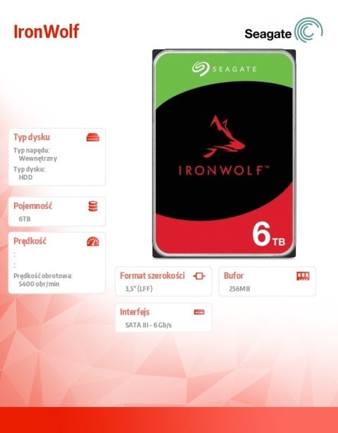 Dysk IronWolf 6TB 3,5 256MB ST6000VN006 Dysk IronWolf 6TB 3,5 256MB ST6000VN006