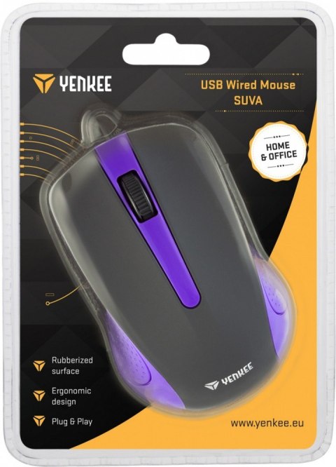 Mysz przewodowa USB, 3 przyciski, gumowana powierzchnia Mysz przewodowa USB, 3 przyciski, gumowana powierzchnia