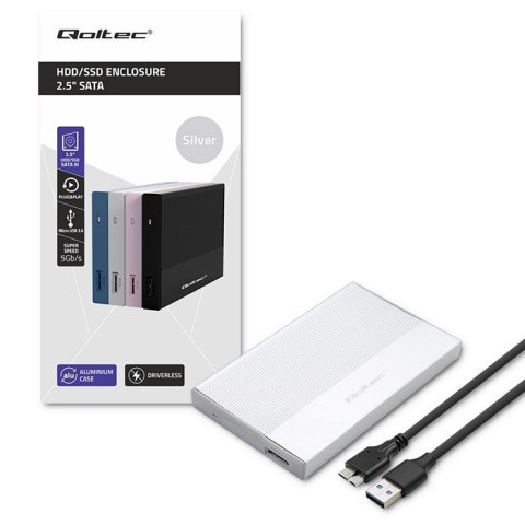 Obudowa | Kieszeń na dysk SSD HDD 2.5 cala| SATA | USB 3.0 | Super speed 5Gb/s | 2TB | Srebrna Obudowa | Kieszeń na dysk SSD HDD 2.5 cala| SATA | USB 3.0 | Super speed 5Gb/s | 2TB | Srebrna