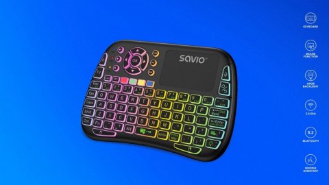 Podświetlana klawiatura bezprzewodowa RGB BT + 2.4 GHz , TV Box, Smart TV, Konsole, PC, KW-04 Podświetlana klawiatura bezprzewodowa RGB BT + 2.4 GHz , TV Box, Smart TV, Konsole, PC, KW-04