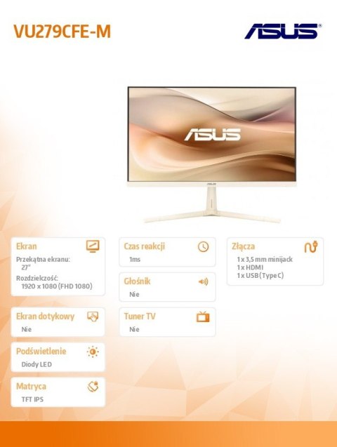 Monitor 27 cali VU279CFE-M IPS 100Hz USB-C Monitor 27 cali VU279CFE-M IPS 100Hz USB-C