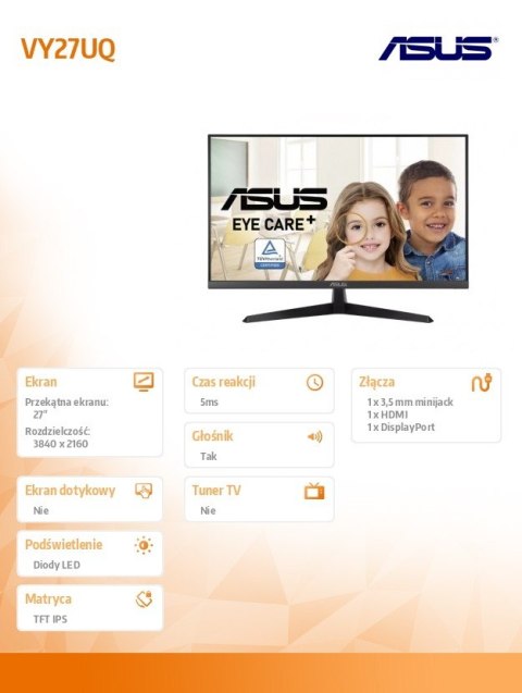 Monitor 27 cali VY27UQ 4K IPS HDMI DP Monitor 27 cali VY27UQ 4K IPS HDMI DP