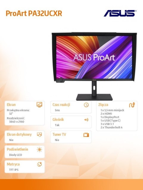 Monitor 32 cale PA32UCXR 4K PRO ART Monitor 32 cale PA32UCXR 4K PRO ART