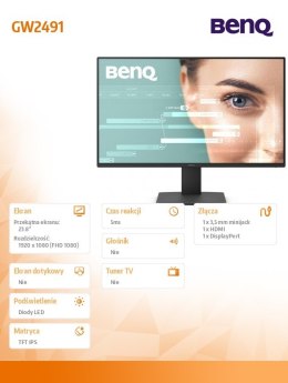 Monitor 23.8 cala GW2491 LED 5ms/100Hz/IPS/HDMI