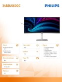 Monitor 34B2U5600C 34 cale Curved VA HDMIx2 DP HAS USB-C Głośniki